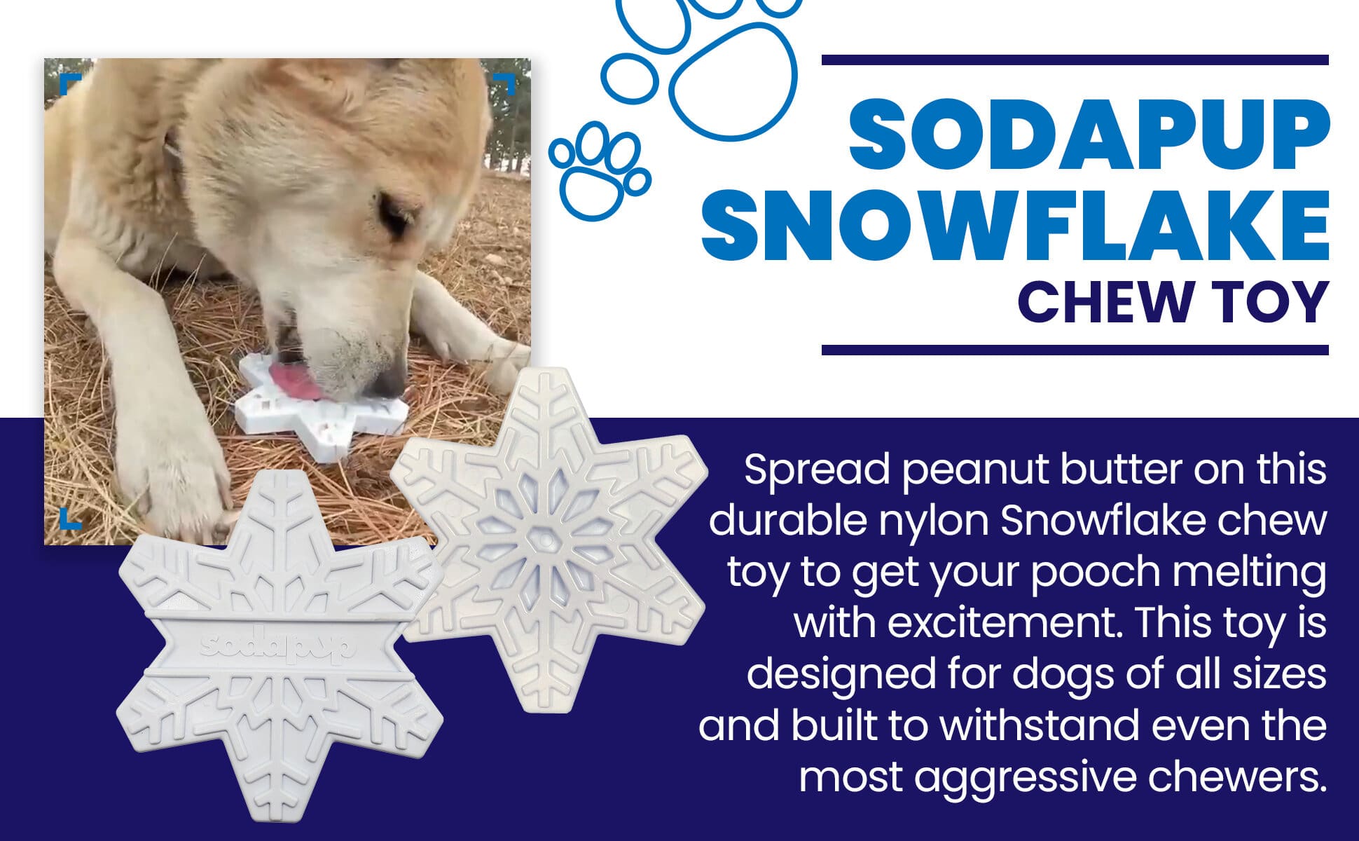 Snowflake Nylon Dog Chew Toy for Aggressive Chewers | USA Made & FDA Compliant - BIG FRENCHIES