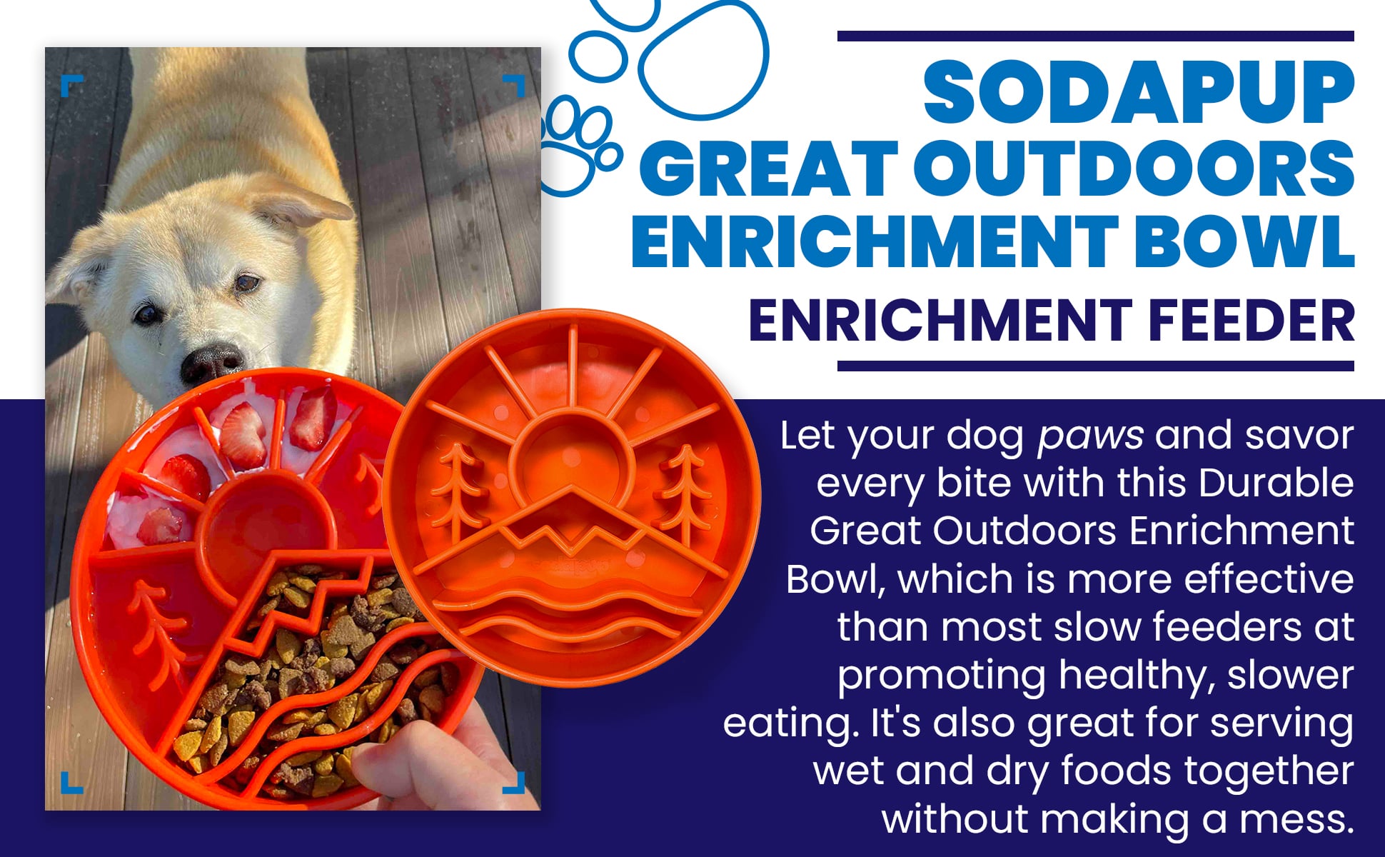Great Outdoors eBowl - Slow Feeder Dog Bowl & Enrichment | USA Made - BIG FRENCHIES