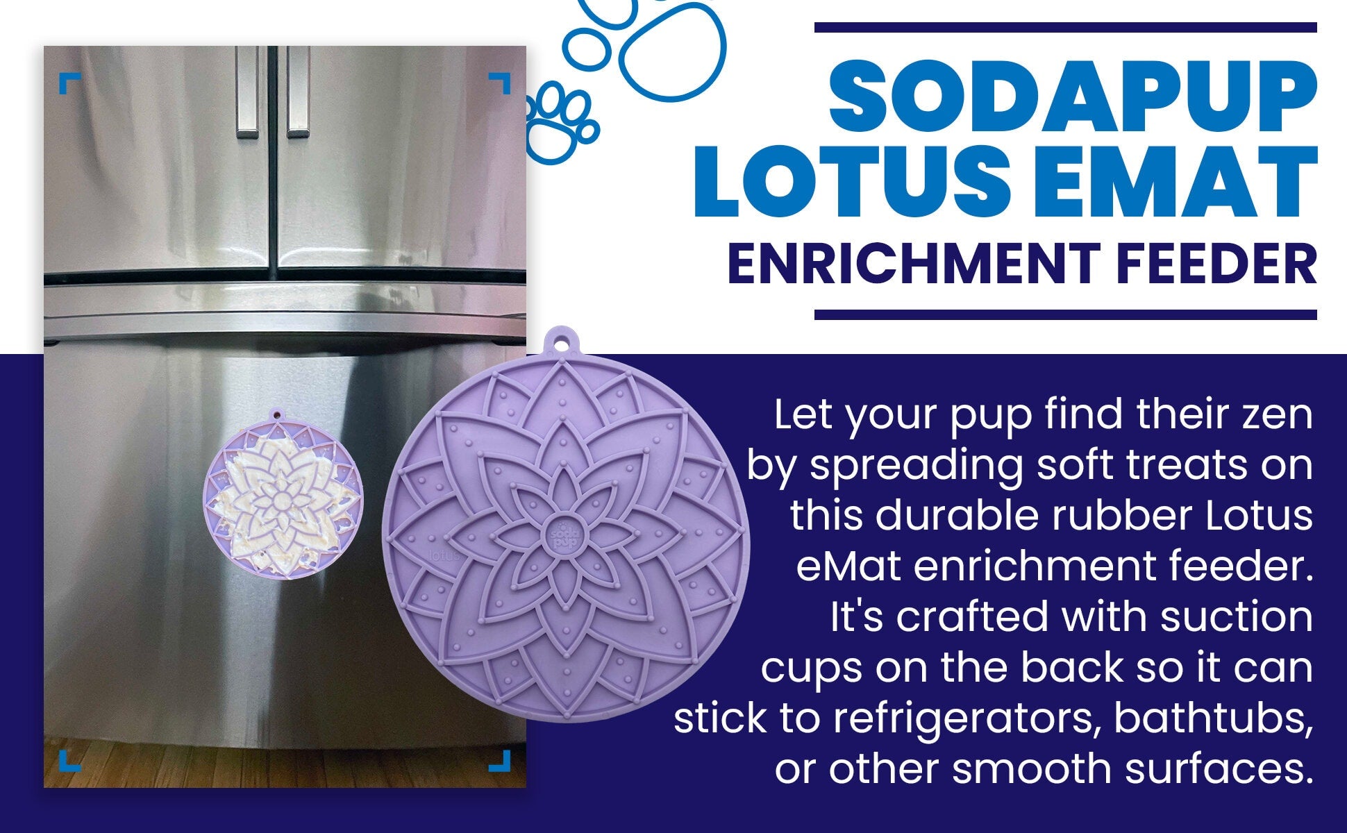 Lotus Design emat - Enrichment Lick Mat For Dogs and Cats - With Suction Cups | USA Made - BIG FRENCHIES