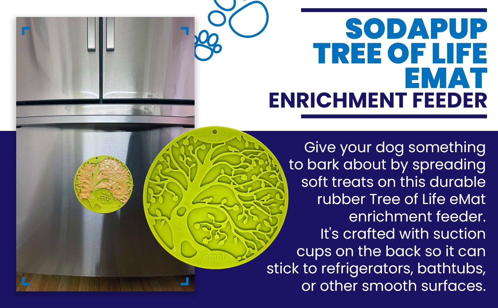 Tree of Life eMat - Enrichment Lick Mat For Dogs and Cats - With Suction Cups | Tree Design | USA Made - BIG FRENCHIES