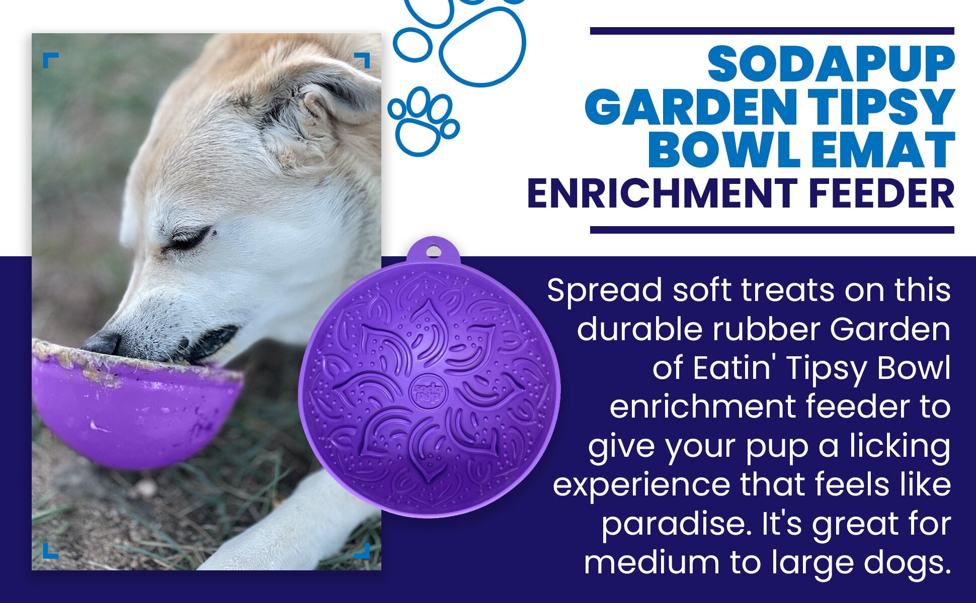 Garden of Eatin' Tipsy Bowl - Wobble Lick Mat for Dogs & Cats | USA Made - BIG FRENCHIES