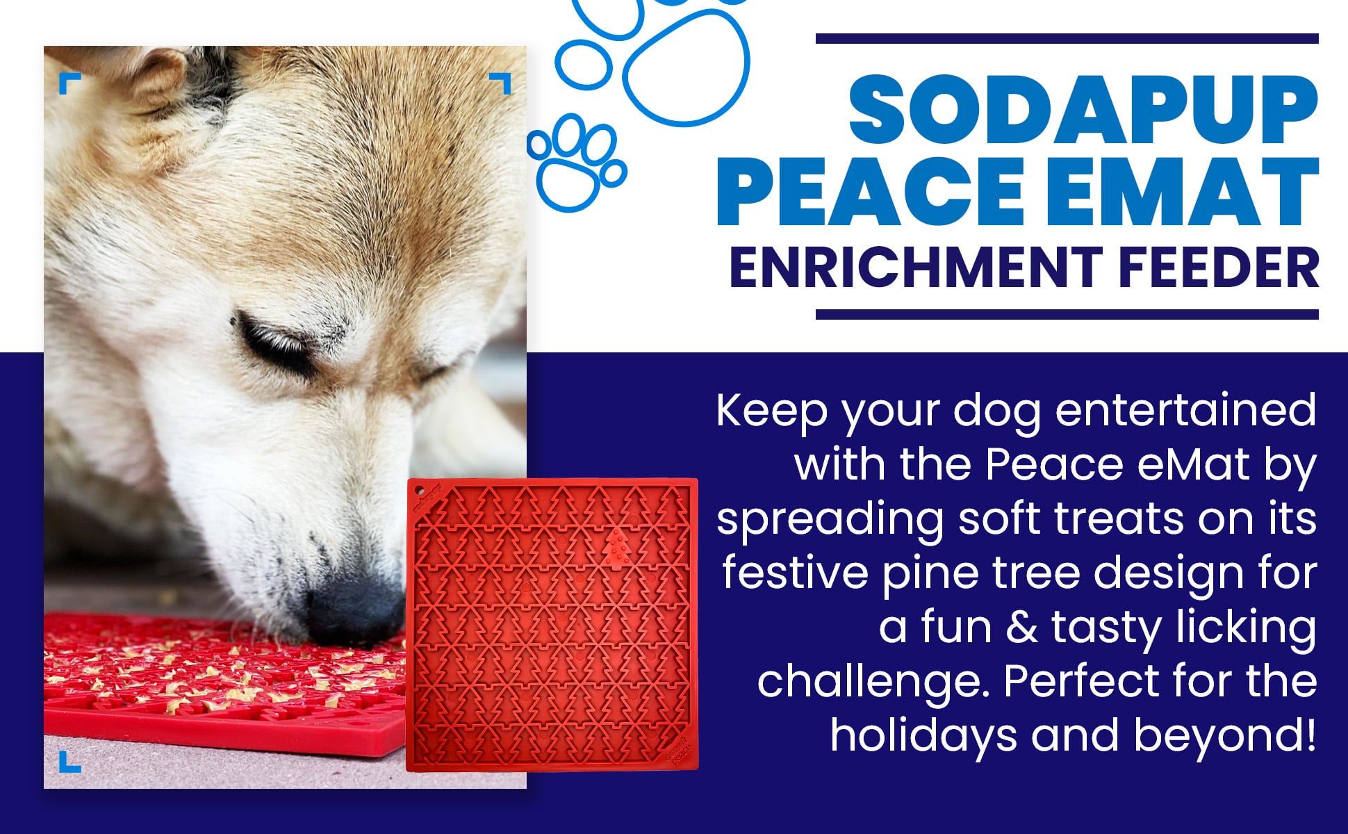 "Peace" Christmas Tree emat - Enrichment Lick Mat for Dogs and Cats | Christmas Tree design | SodaPup - BIG FRENCHIES