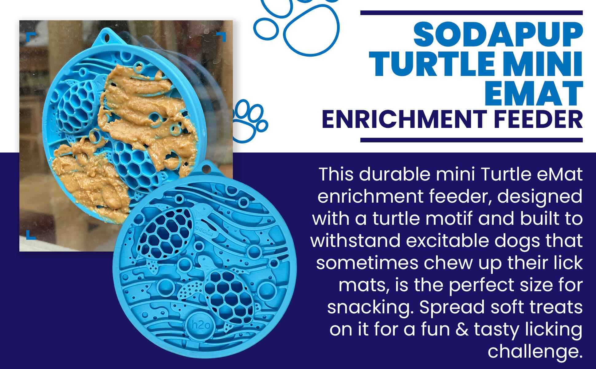 Turtle eMat-Mini Lick Mat with Suction Cups - Small Dogs & Cats | USA - BIG FRENCHIES