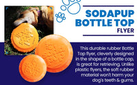 Bottle Top Flyer Rubber Frisbee for Dogs | Orange | Vet Approved | USA Made - BIG FRENCHIES