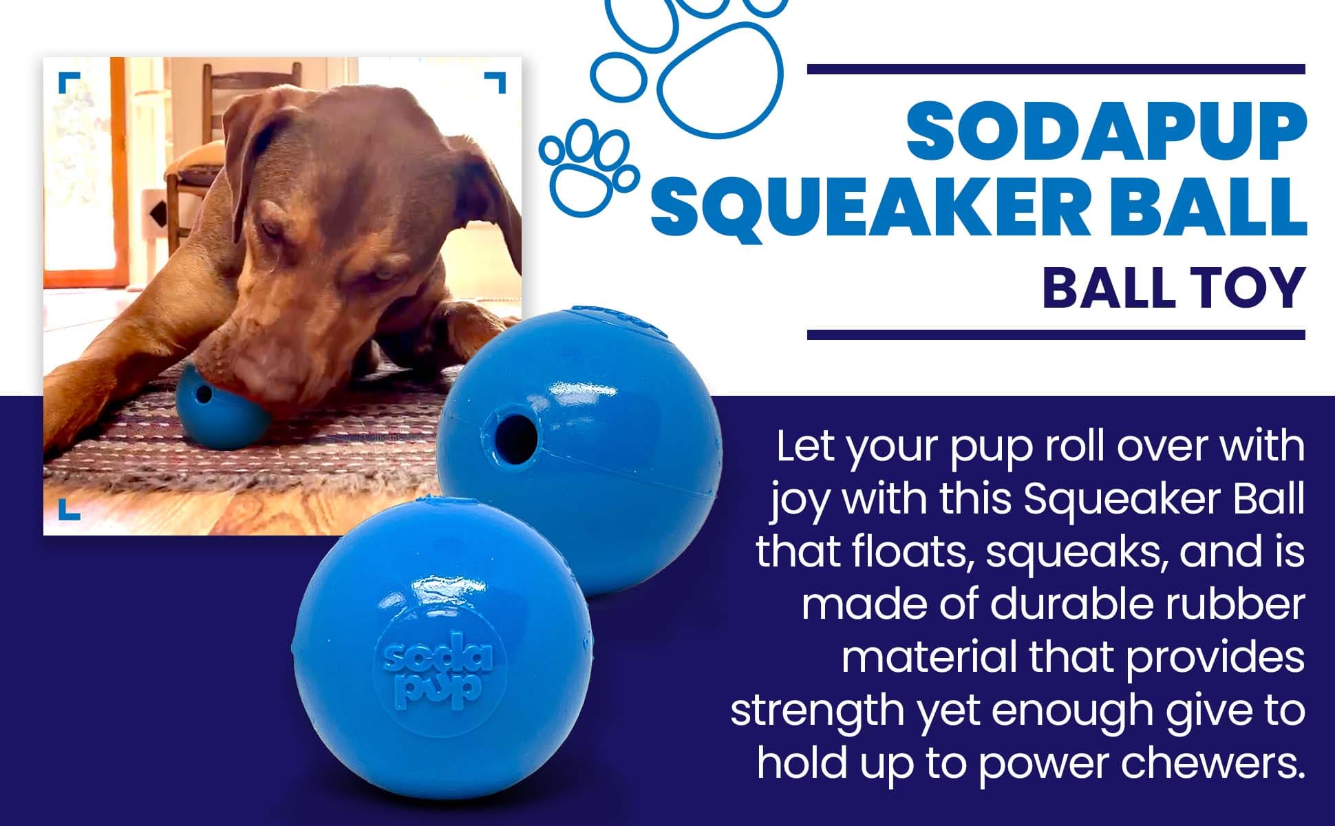 Squeak Ball - Durable Squeaky Dog Toy, Floats, Chew Toy | USA Made - BIG FRENCHIES