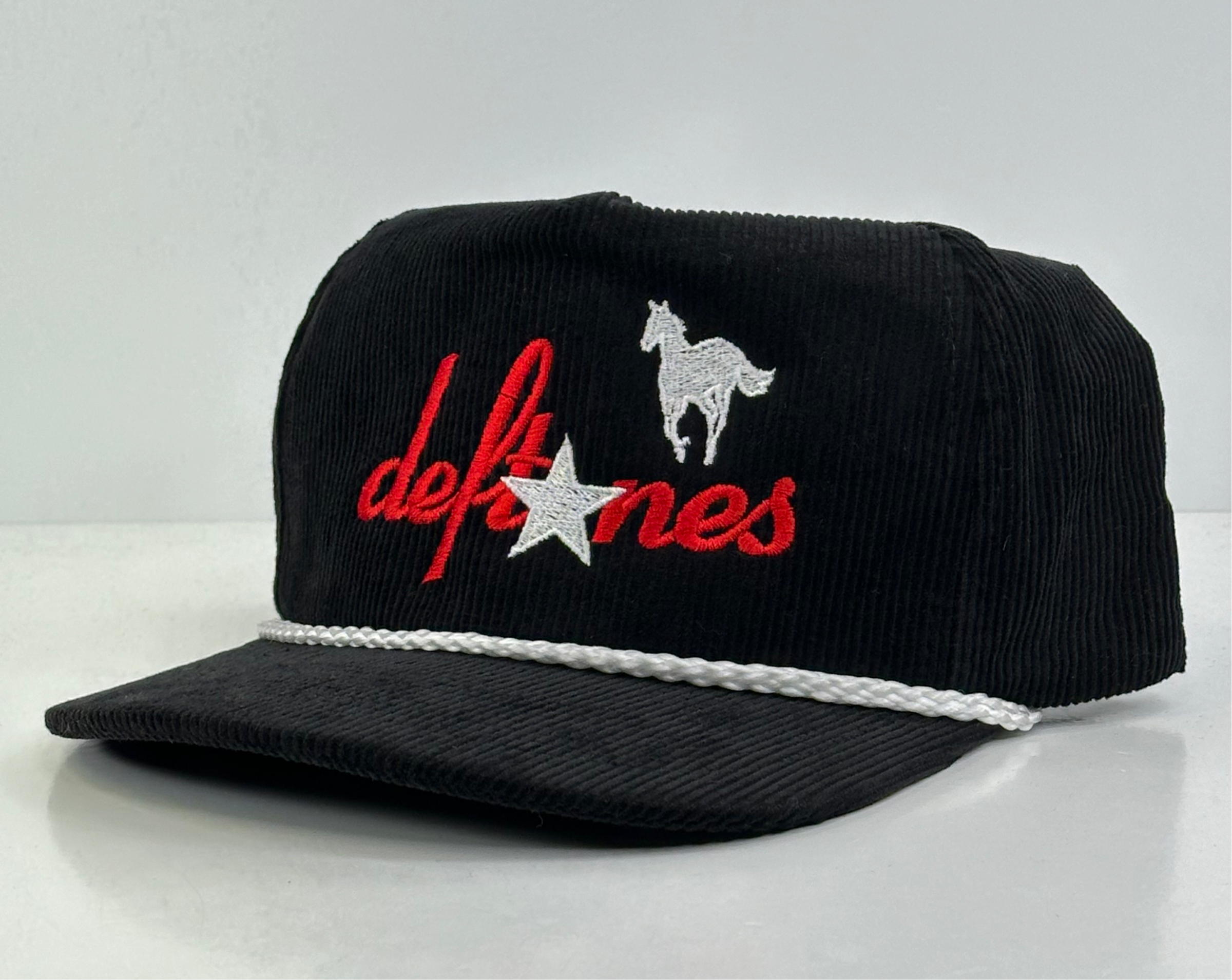 DEFTONES White PONY SnapBack Custom Embroidered Cap Hat