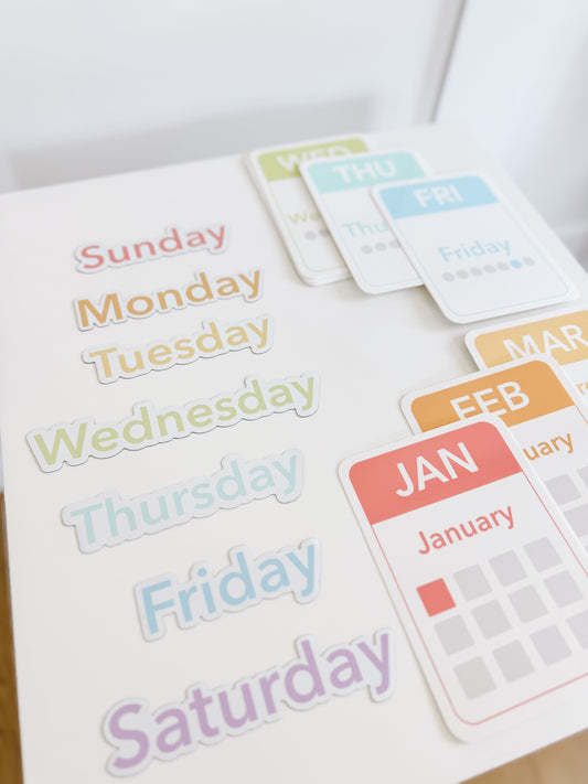 Calendar (Days, Months, Seasons) Flashcards and Magnets