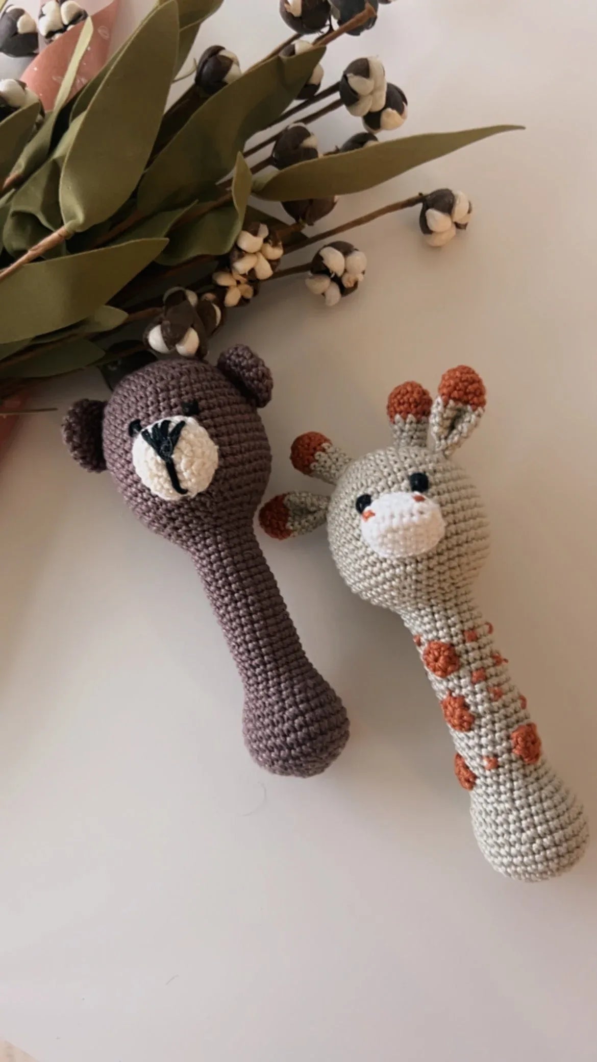 Crochet Animal Rattle - BIG FRENCHIES