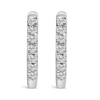 10K Rose Gold 1/4 Cttw Diamond Double Sided Huggie Hoop Earrings