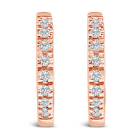 14K Rose Gold 1/5 CTW Diamond Huggie Hoop Earrings