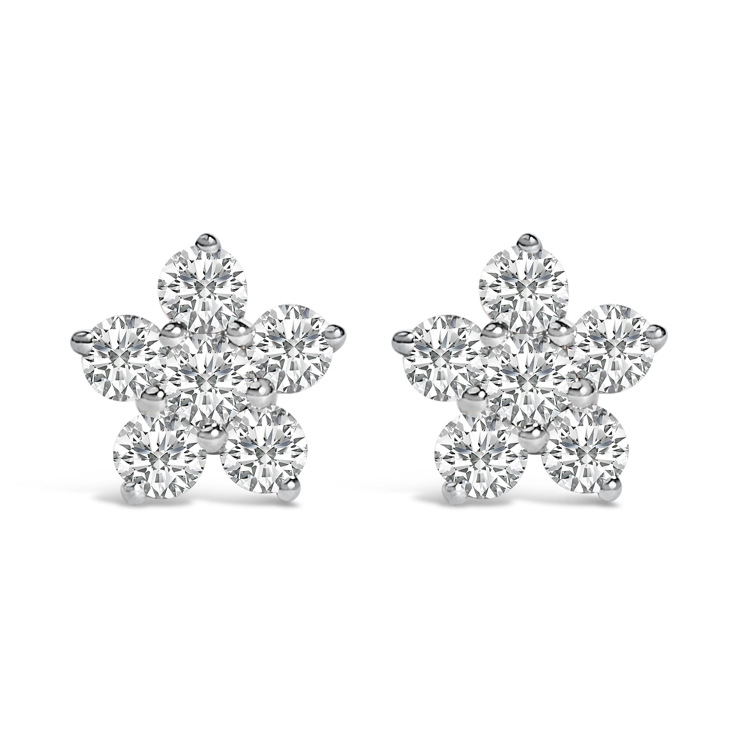 10K White Gold 1/2 Cttw Lab Grown Diamond Star Stud Earrings