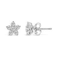 10K White Gold 1/2 Cttw Lab Grown Diamond Star Stud Earrings