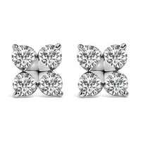 10K White Gold 1/2 Cttw Lab Grown Diamond Snowflake Stud Earrings
