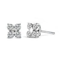 10K White Gold 1/2 Cttw Lab Grown Diamond Snowflake Stud Earrings