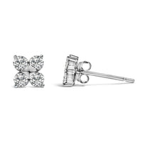 10K White Gold 1/2 Cttw Lab Grown Diamond Snowflake Stud Earrings