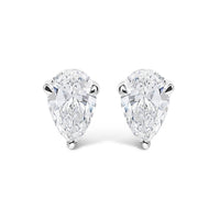 14K White Gold 1.00 Cttw Lab Grown Pear Shaped Solitaire Diamond Stud Earrings