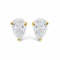 14K White Gold 1.00 Cttw Lab Grown Pear Shaped Solitaire Diamond Stud Earrings