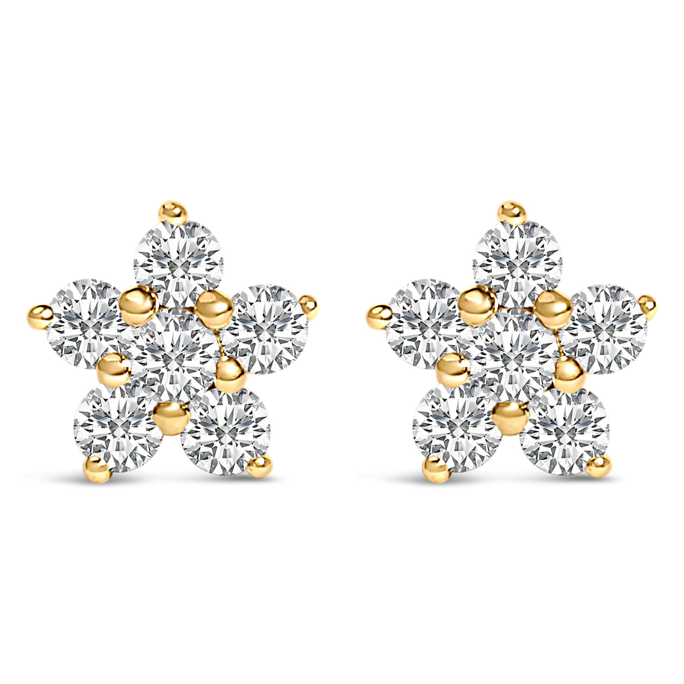 10K White Gold 1/2 Cttw Lab Grown Diamond Star Stud Earrings
