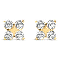 10K White Gold 1/2 Cttw Lab Grown Diamond Snowflake Stud Earrings