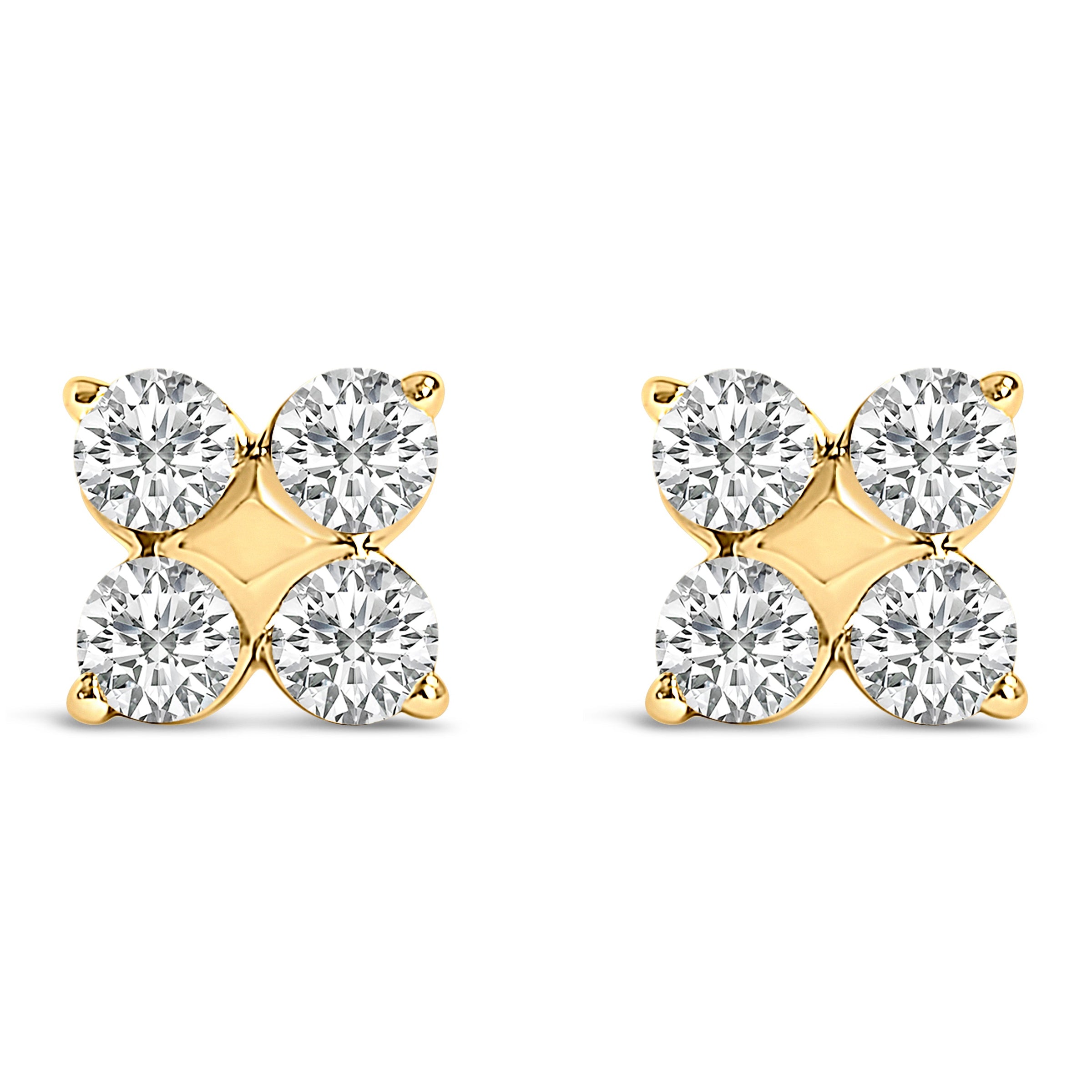 10K White Gold 1/2 Cttw Lab Grown Diamond Snowflake Stud Earrings
