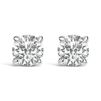 14K White Gold 1/2 Cttw Lab Grown Diamond Solitaire Stud Earrings