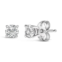 14K White Gold 1/2 Cttw Lab Grown Diamond Solitaire Stud Earrings