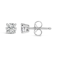 14K White Gold 1/2 Cttw Lab Grown Diamond Solitaire Stud Earrings