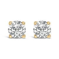 14K White Gold 1/2 Cttw Lab Grown Diamond Solitaire Stud Earrings