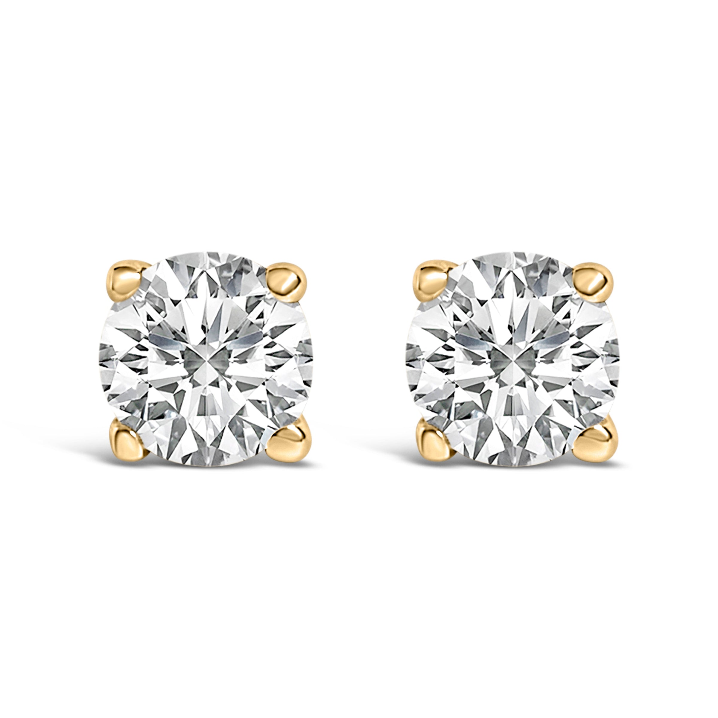 14K White Gold 1/2 Cttw Lab Grown Diamond Solitaire Stud Earrings