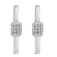 10K White Gold 3/8 Cttw Lab Grown Diamond Heart Shaped Huggie Hoop Earrings