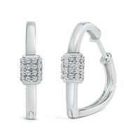 10K White Gold 3/8 Cttw Lab Grown Diamond Heart Shaped Huggie Hoop Earrings