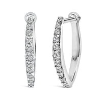 10K White Gold 1/4 Cttw Lab Grown Diamond Heart Shaped Huggy Hoop Earrings