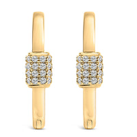 10K White Gold 3/8 Cttw Lab Grown Diamond Heart Shaped Huggie Hoop Earrings