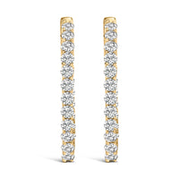 14K White Gold 1.0 Cttw Oval Lab Grown Diamond Hoop Earrings