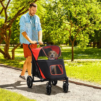 One-Click Foldable Stroller for Large Medium Small Dogs, Pet, Cats with Storage - BIG FRENCHIES