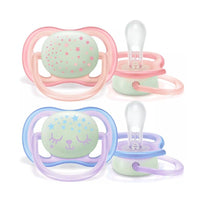 Philips Avent Ultra Air Night Baby Pacifier - Glow-in-the-Dark, Orthodontic, Easy Clean - 6-18m
