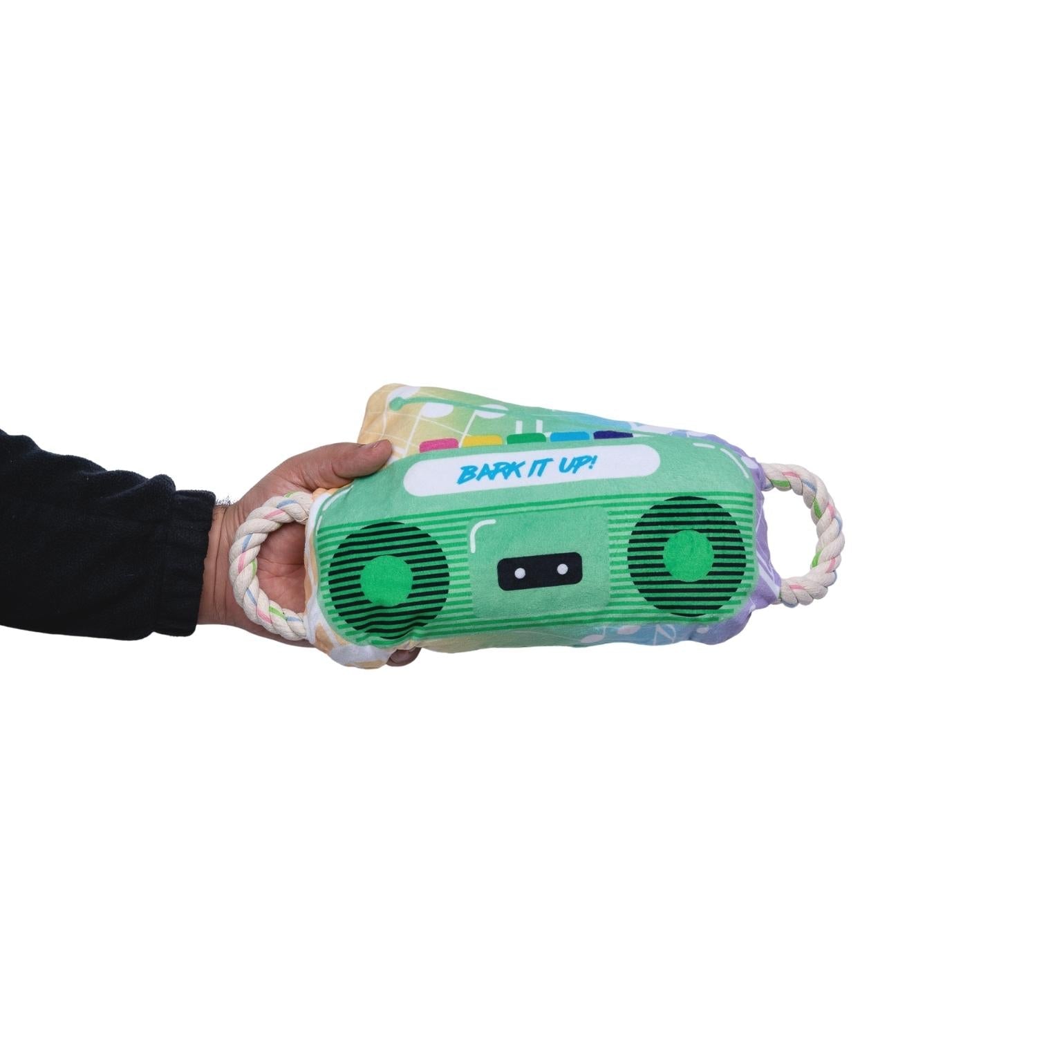 Retro Boombox Plush Dog Toy – with Squeaker & Crinkle Paper for Fun Play - BIG FRENCHIES