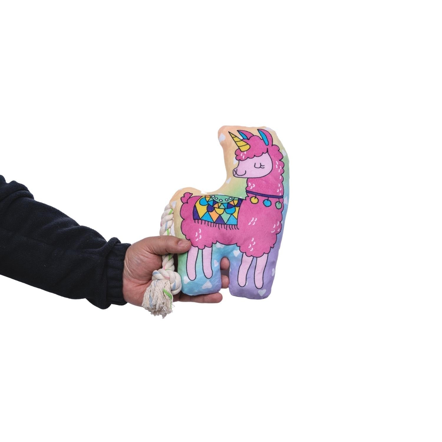 Magical Llama Plush Dog Toy – with Squeaker & Crinkle Paper for Fun Play - BIG FRENCHIES