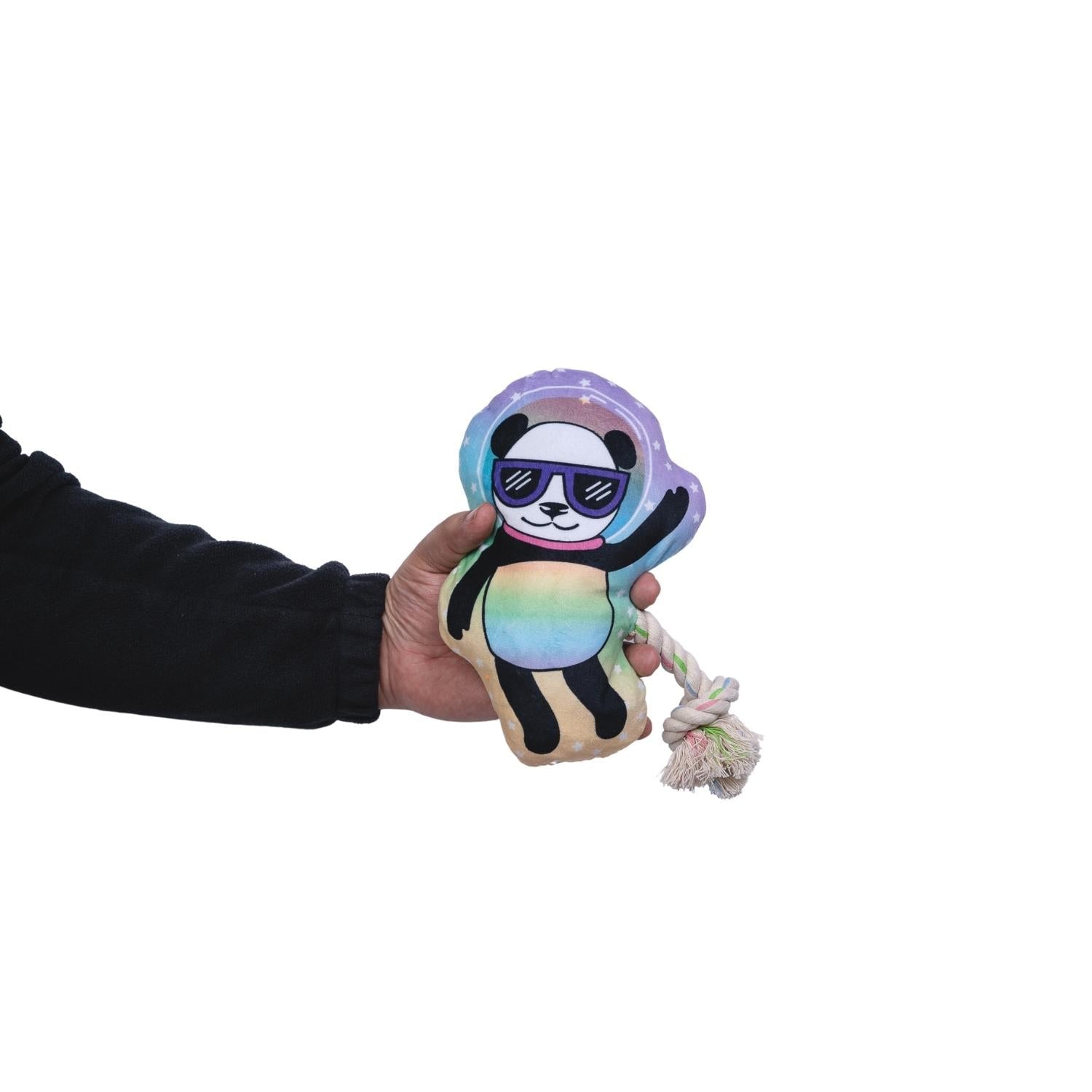 Space Panda Plush Dog Toy – with Squeaker & Crinkle Paper for Fun Play - BIG FRENCHIES