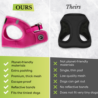 EcoBark Black Step In Dog Harness - Reflective Soft Mesh Harness for Teacup, Small Dogs and Puppies - BIG FRENCHIES