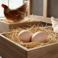 Little Giant Ceramic Nest Eggs 2 Pack 4 Count Fake Chicken Coop Eggs, Brown