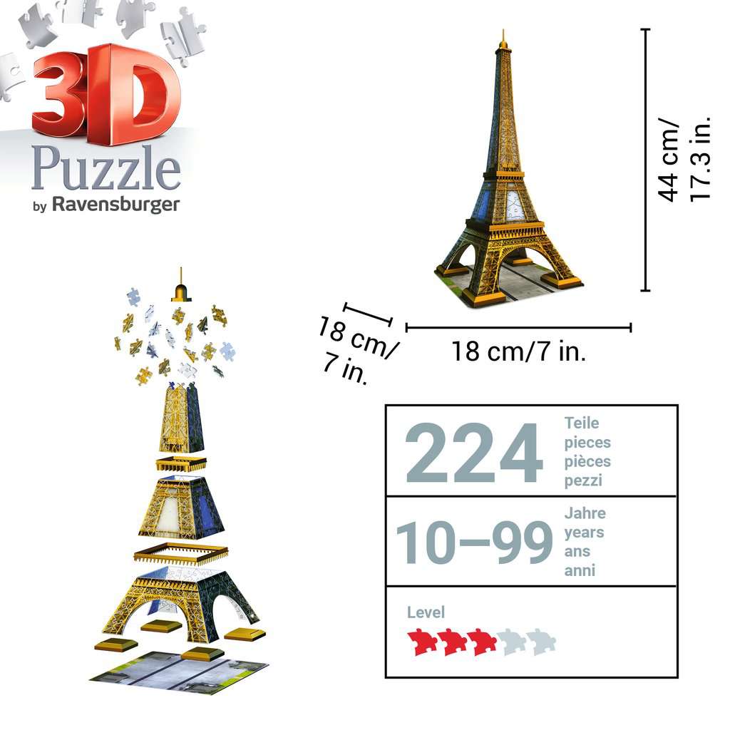 Eiffel Tower 224 Piece 3D Jigsaw Puzzle Ravensburger