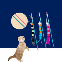 Elastic String Cat Teaser Wand with Faux Fur Bug - BIG FRENCHIES