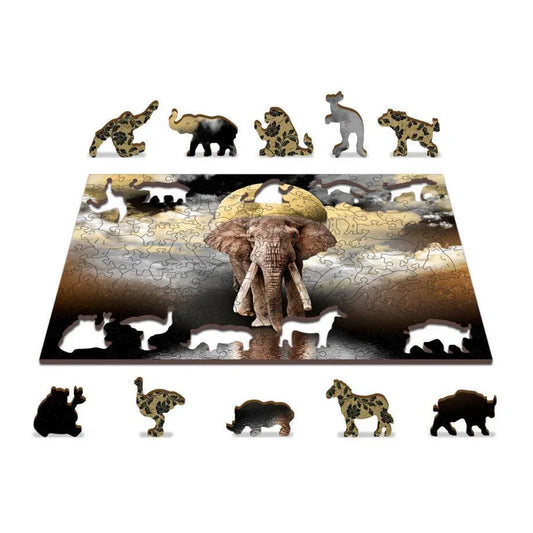 Elephant Dreams 150 Piece Wood Jigsaw Puzzle Wooden City - BIG FRENCHIES