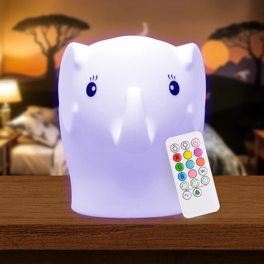 LumiPets® Eggbert the Elephant- Children's Touch Night Light - BIG FRENCHIES