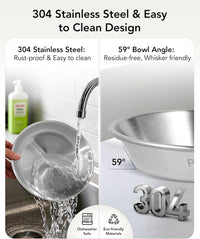 Elevated Cat Bowls Stainless Steel Raised Anti Vomit Small Dog 2/3 Pack