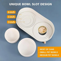 Elevated Ceramic Cat & Dog Bowl Set with Splash Guard, Non-Slip Stand (2x480ml) - BIG FRENCHIES