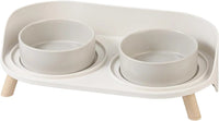 Elevated Ceramic Cat & Dog Bowl Set with Splash Guard, Non-Slip Stand (2x480ml) - BIG FRENCHIES