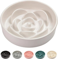 Elevated Ceramic Slow Feeder Dog Bowl 8.6in Heavy Weighted (various colors)