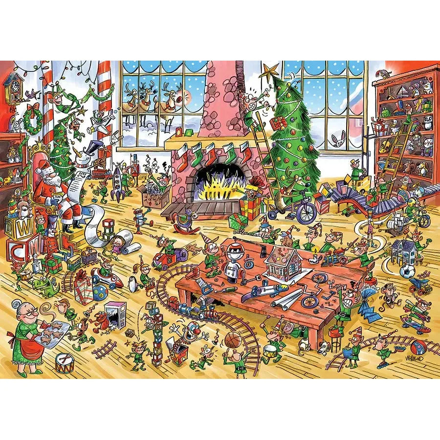 Elves at Work Doodle Town 1000 Piece Jigsaw Puzzle Cobble Hill